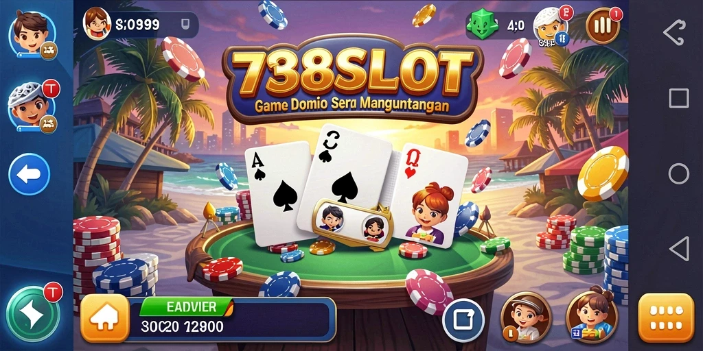 Screenshot gameplay menarik dari 738SLOT, menampilkan keseruan bermain Domino.