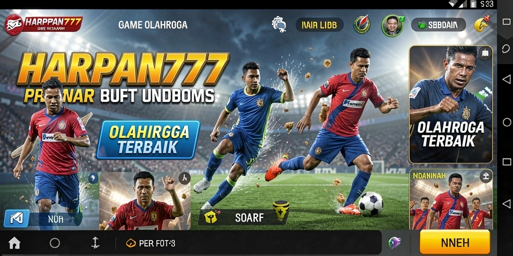 Tampilan gameplay seru dalam HARAPAN777 dengan aksi olahraga yang mendebarkan.
