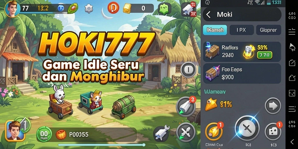Tampilan gameplay HOKI777 yang menghibur dan penuh warna.