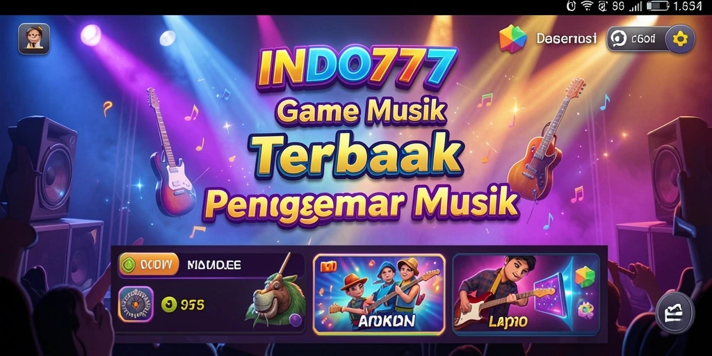 Tampilan gameplay yang seru dengan berbagai tantangan musik.