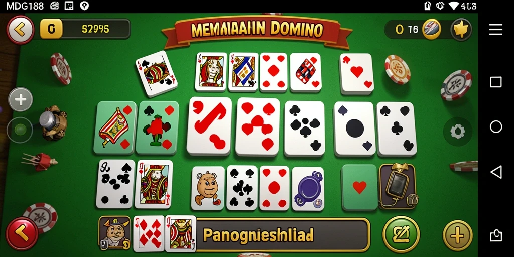 Tampilan gameplay menarik dalam permainan Domino MDG188.