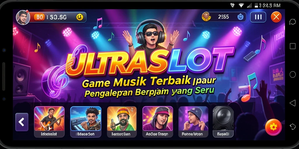 Tampilan gameplay ULTRASLOT yang penuh warna dan dinamis.